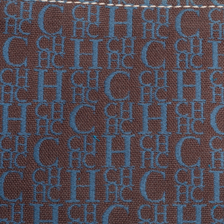 Pre Owned Carolina Herrera Turquoise Monogram Leather large Andy Boston Bag