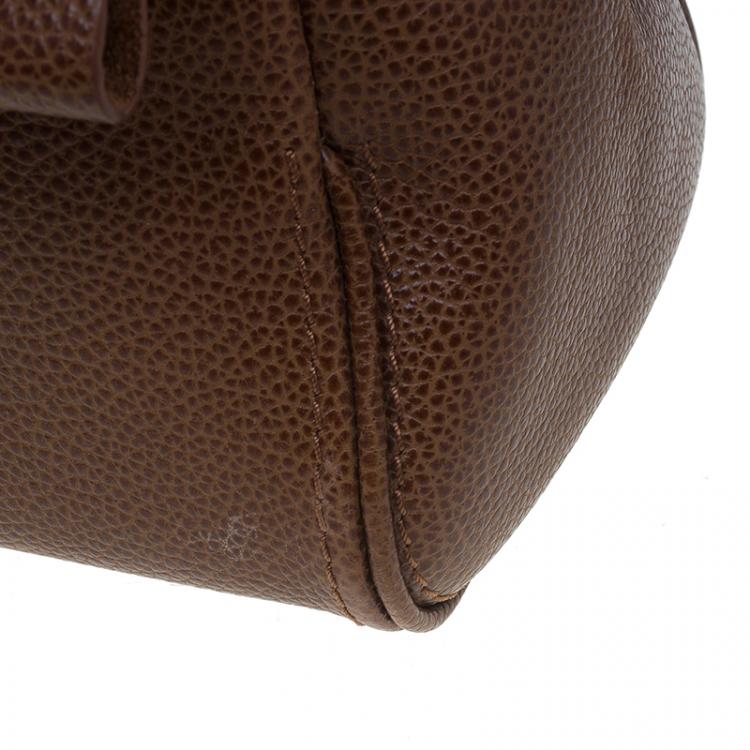 مملوكة مسبقًا Carolina Herrera Brown Leather Minueto Flap Bag