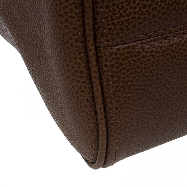 مملوكة مسبقًا Carolina Herrera Brown Leather Minueto Flap Bag