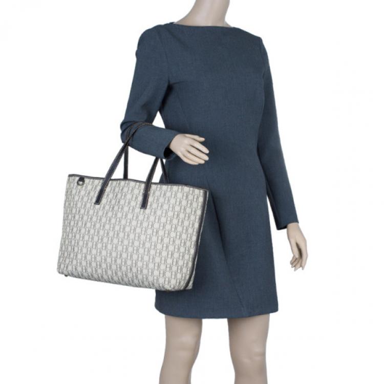 Pre Owned Carolina Herrera Monogram Canvas Shopper Tote