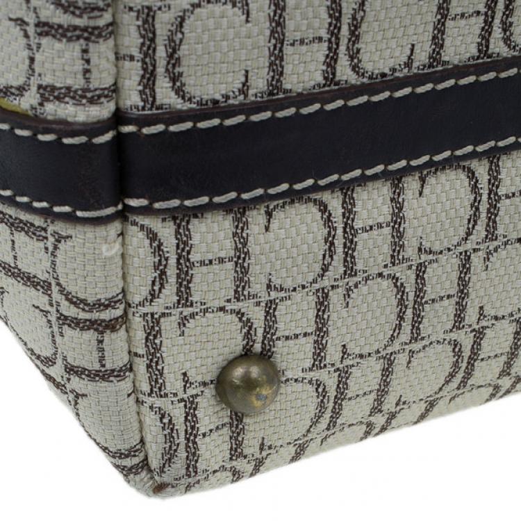 Pre Owned Carolina Herrera Monogram Canvas Shopper Tote