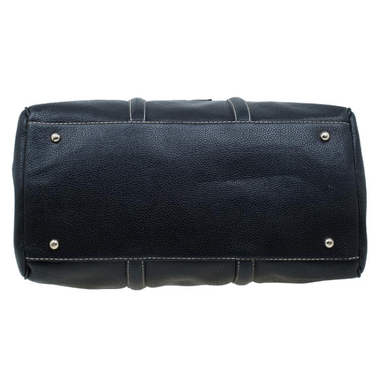 Pre Owned Carolina Herrera Black Leather Matteo Satchel