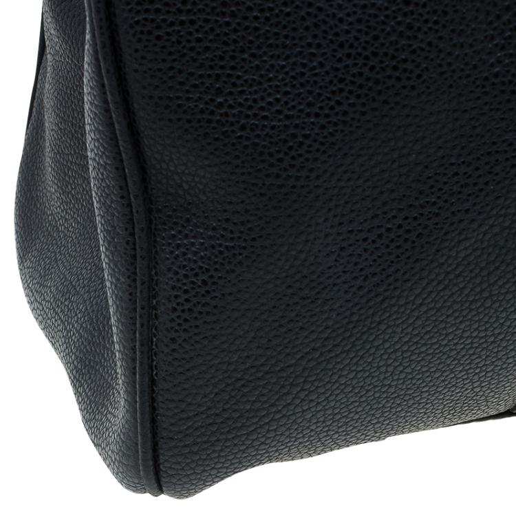 Pre Owned Carolina Herrera Black Leather Matteo Satchel