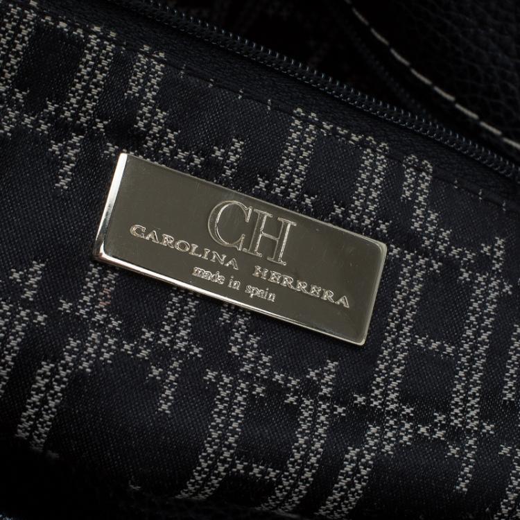 Pre Owned Carolina Herrera Black Leather Matteo Satchel