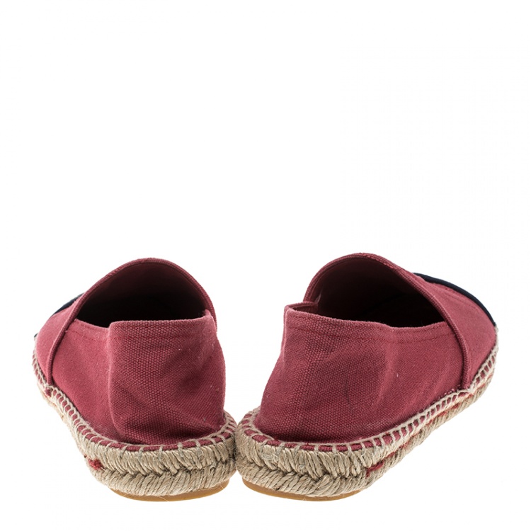 Pre Owned Carolina Herrera Two Tone Canvas Espadrilles Size 39