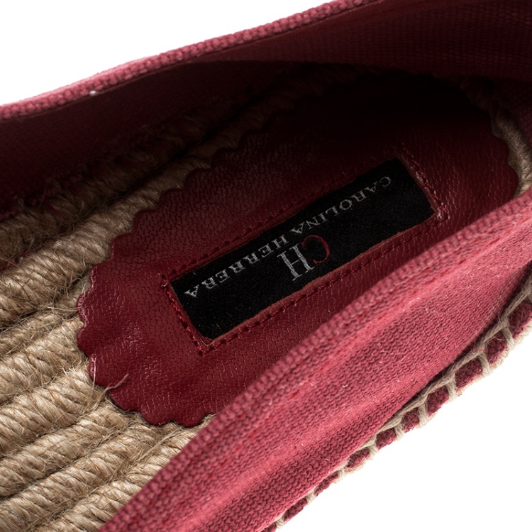 Pre Owned Carolina Herrera Two Tone Canvas Espadrilles Size 39