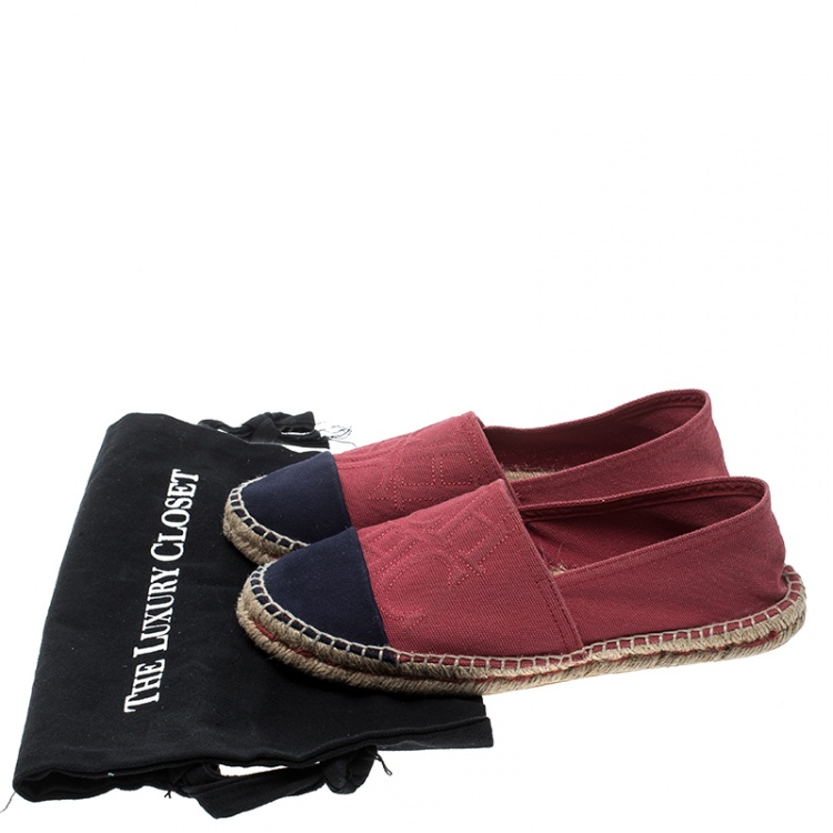 Pre Owned Carolina Herrera Two Tone Canvas Espadrilles Size 39