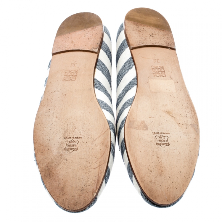 مملوكة مسبقًا Carolina Herrera Two Tone Fabric Ballet Flats Size 36