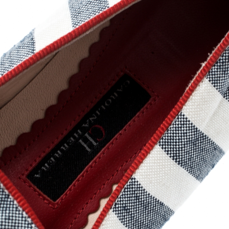 مملوكة مسبقًا Carolina Herrera Two Tone Fabric Ballet Flats Size 36
