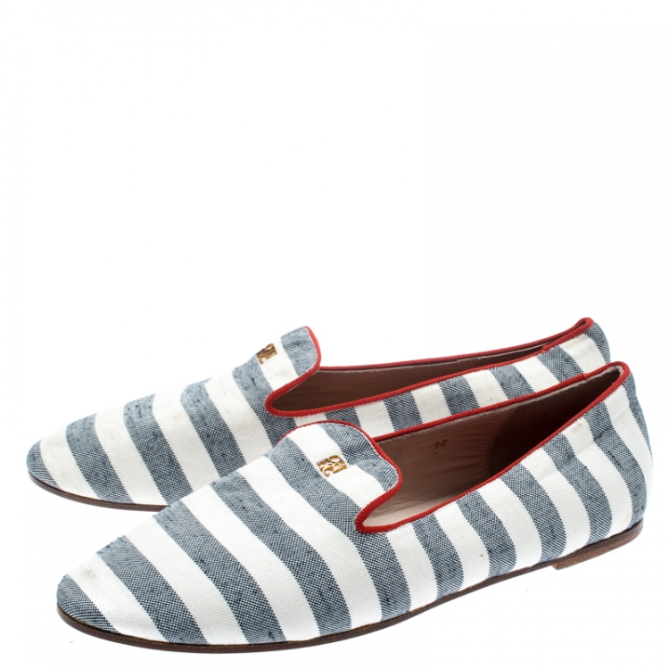 مملوكة مسبقًا Carolina Herrera Two Tone Fabric Ballet Flats Size 36