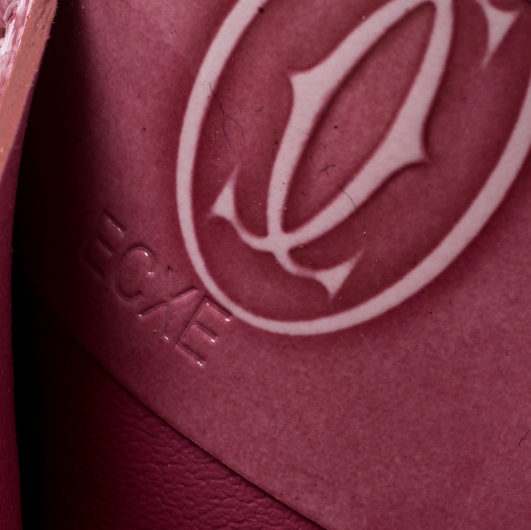 مملوكة مسبقًا Cartier Pink Leather Happy Birthday Single Card Holder