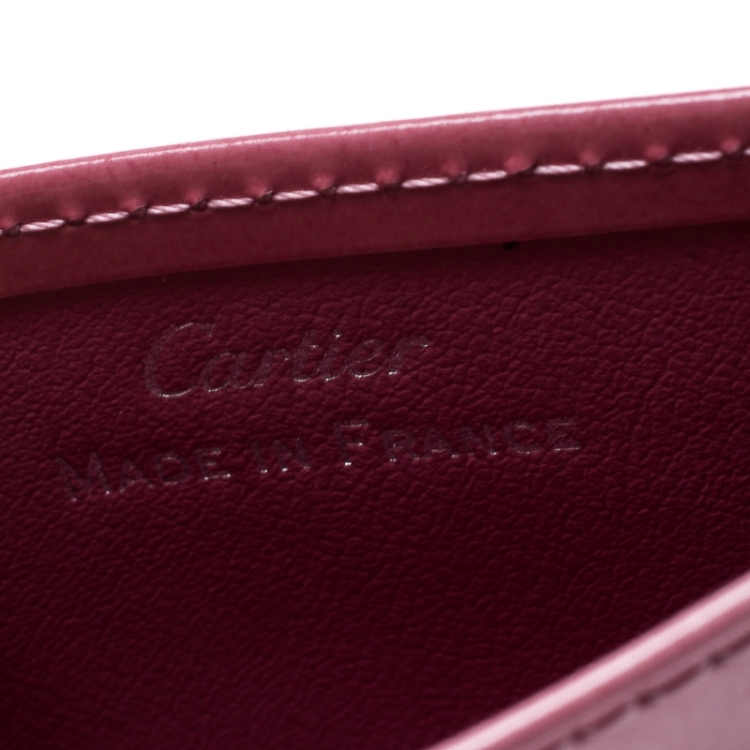 مملوكة مسبقًا Cartier Pink Leather Happy Birthday Single Card Holder
