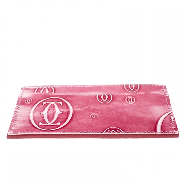 مملوكة مسبقًا Cartier Pink Leather Happy Birthday Single Card Holder