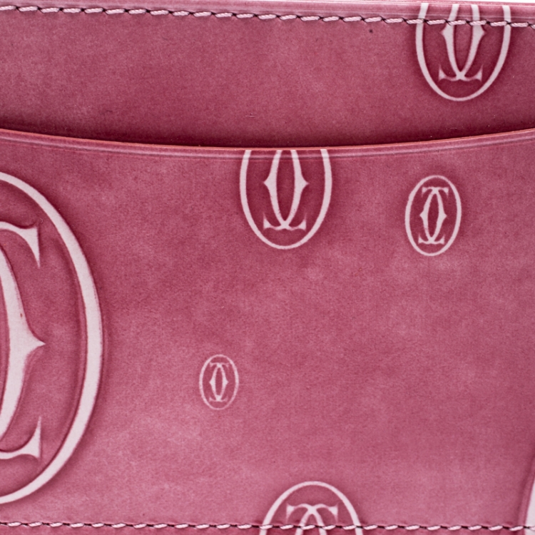 مملوكة مسبقًا Cartier Pink Leather Happy Birthday Single Card Holder