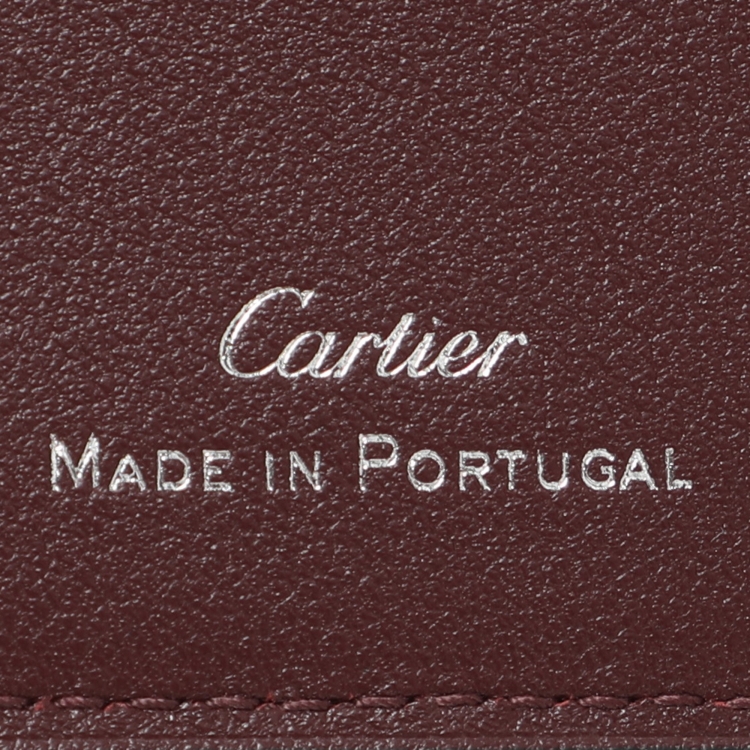 Pre Owned Cartier Black Leather Must de Cartier Bifold Wallet