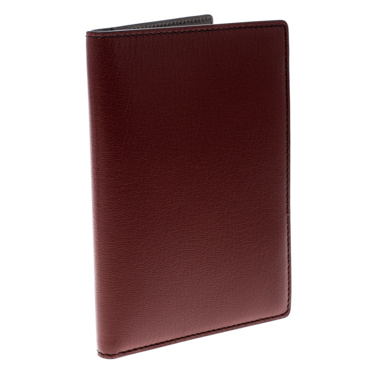 Pre Owned Cartier Red Leather Passport Holder 