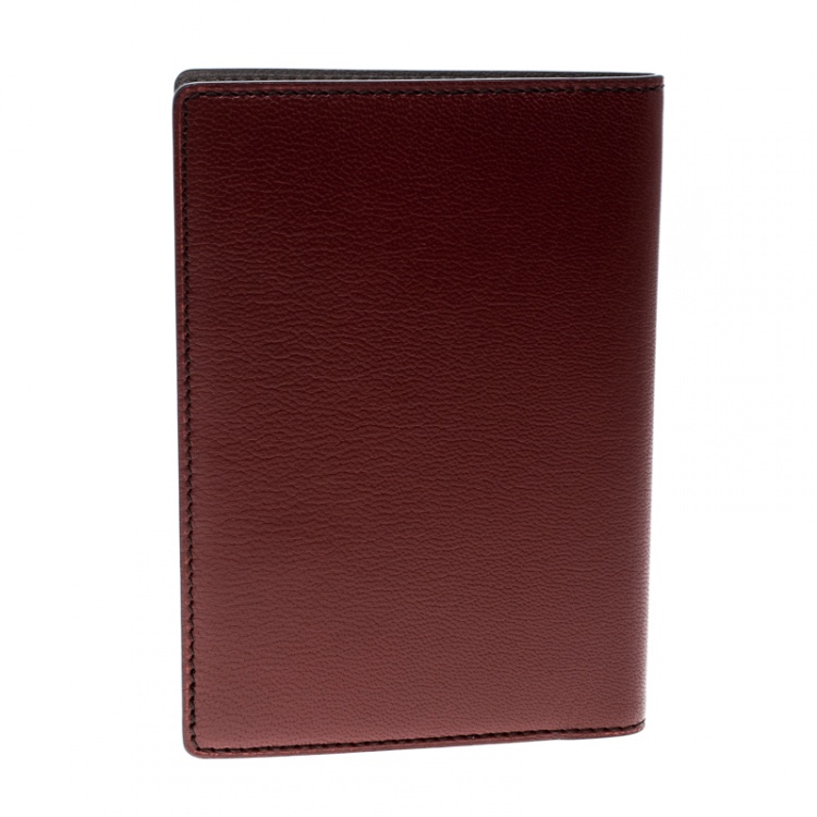 Pre Owned Cartier Red Leather Passport Holder 