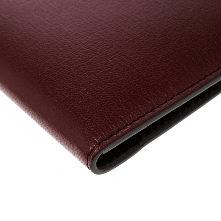 Pre Owned Cartier Red Leather Passport Holder 