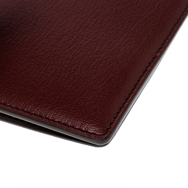 Pre Owned Cartier Red Leather Passport Holder 