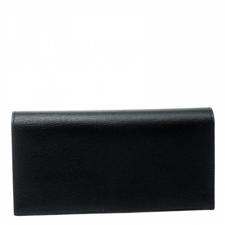 Pre Owned Cartier Black/Red Leather Must de Cartier Continental Wallet 
