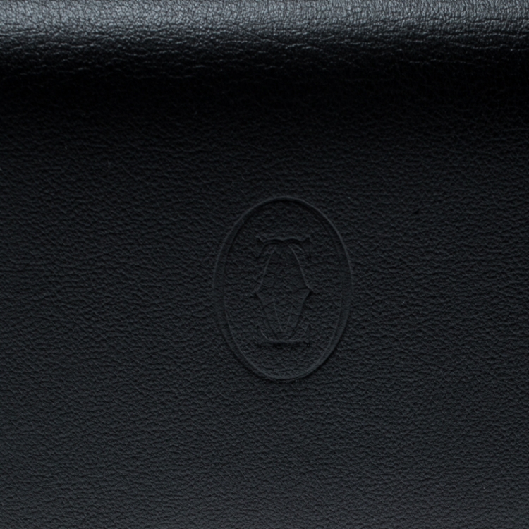 Pre Owned Cartier Black/Red Leather Must de Cartier Continental Wallet 