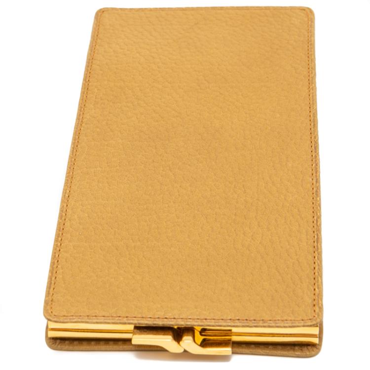 Pre Owned Cartier Beige Leather Vintage Lock Wallet