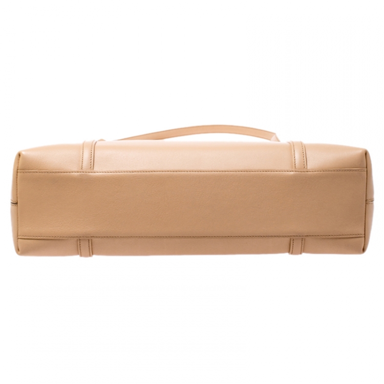 Pre Owned Cartier Beige Leather Cabochon Tote 