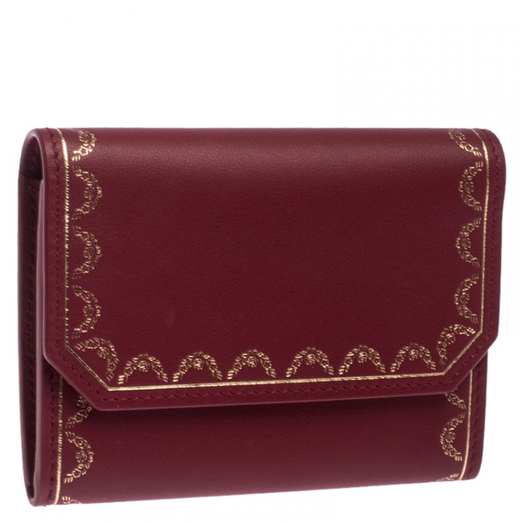 مملوكة مسبقًا Cartier Maroon Leather Wallet