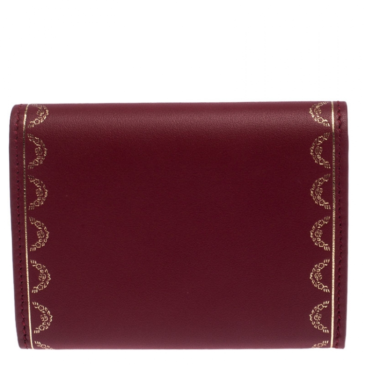مملوكة مسبقًا Cartier Maroon Leather Wallet