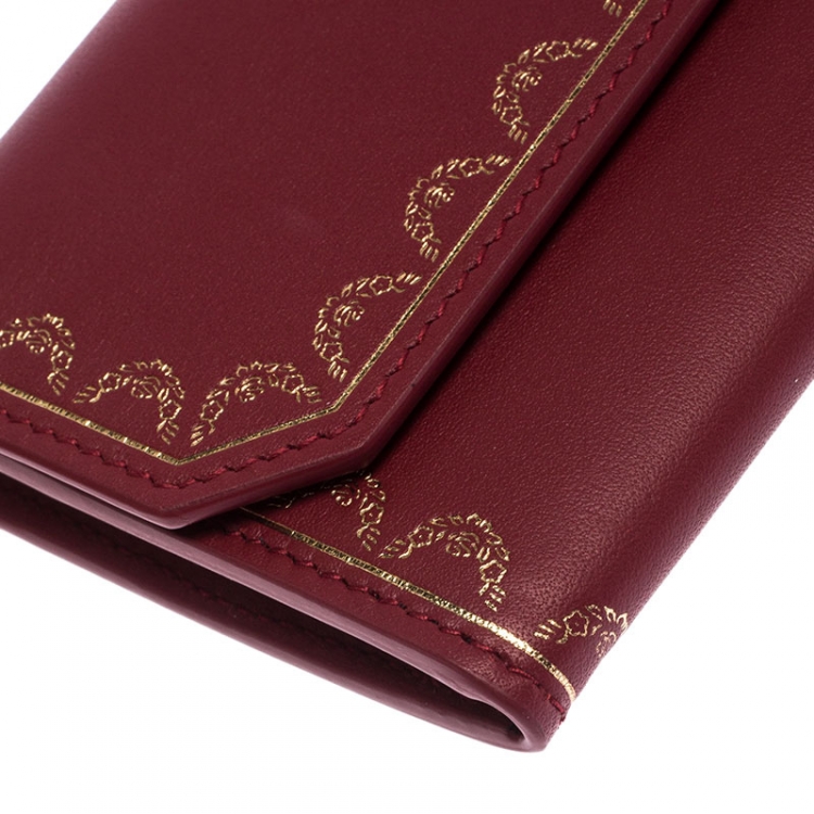 مملوكة مسبقًا Cartier Maroon Leather Wallet