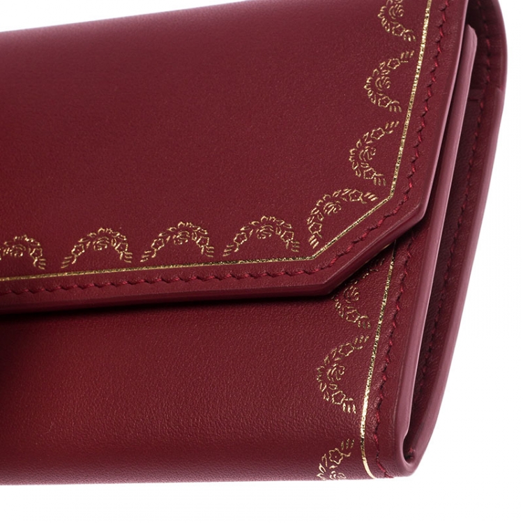 مملوكة مسبقًا Cartier Maroon Leather Wallet