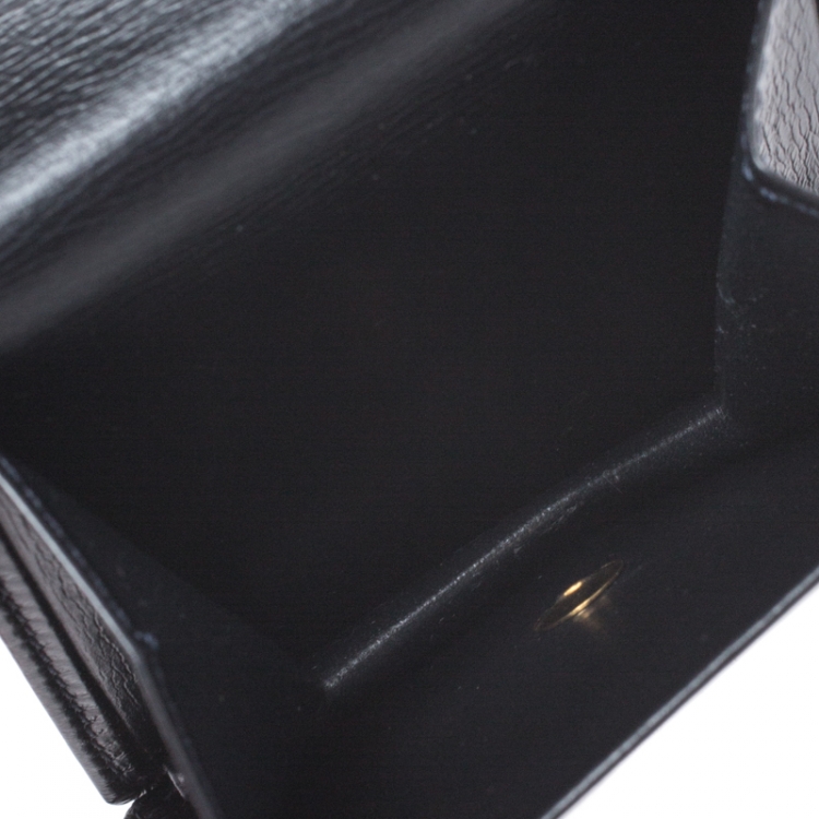 Pre Owned Cartier Black Leather Sapphire S de Cartier Coin Wallet