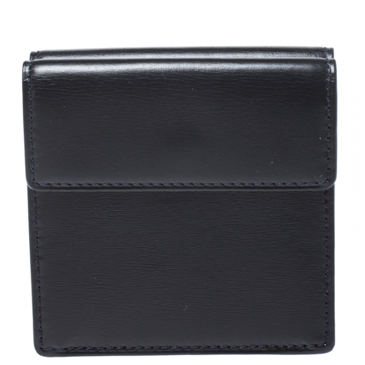 Pre Owned Cartier Black Leather Sapphire S de Cartier Coin Wallet