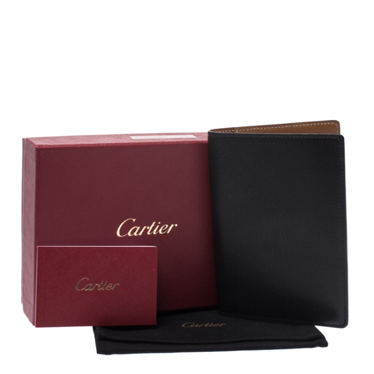 مملوكة مسبقًا Cartier Black Leather Passport Holder