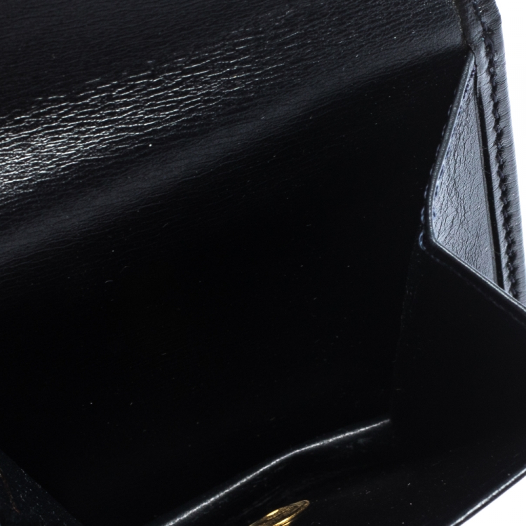 Pre Owned Cartier Black Leather Sapphire S de Cartier Coin Wallet