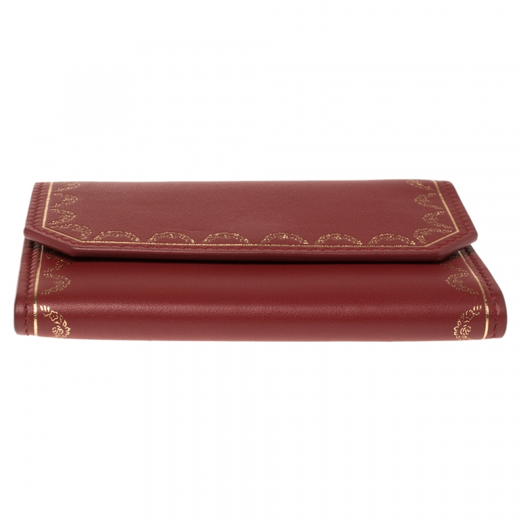 Pre Owned Cartier Red Leather Guirlande de Cartier Wallet