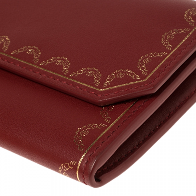 Pre Owned Cartier Red Leather Guirlande de Cartier Wallet