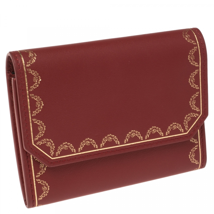 Pre Owned Cartier Red Leather Guirlande de Cartier Wallet