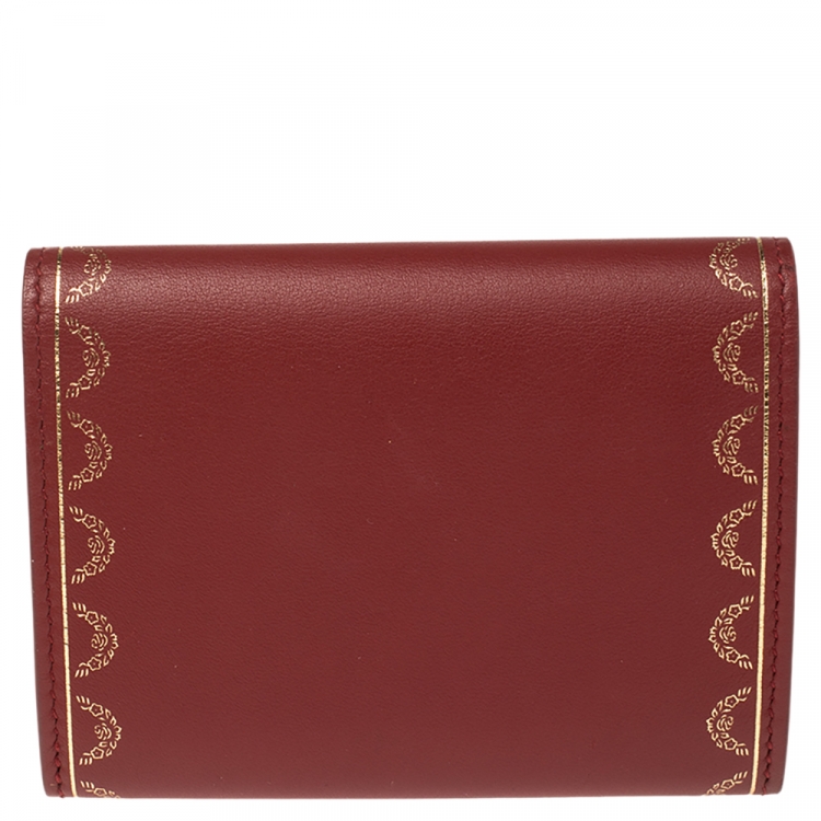 Pre Owned Cartier Red Leather Guirlande de Cartier Wallet