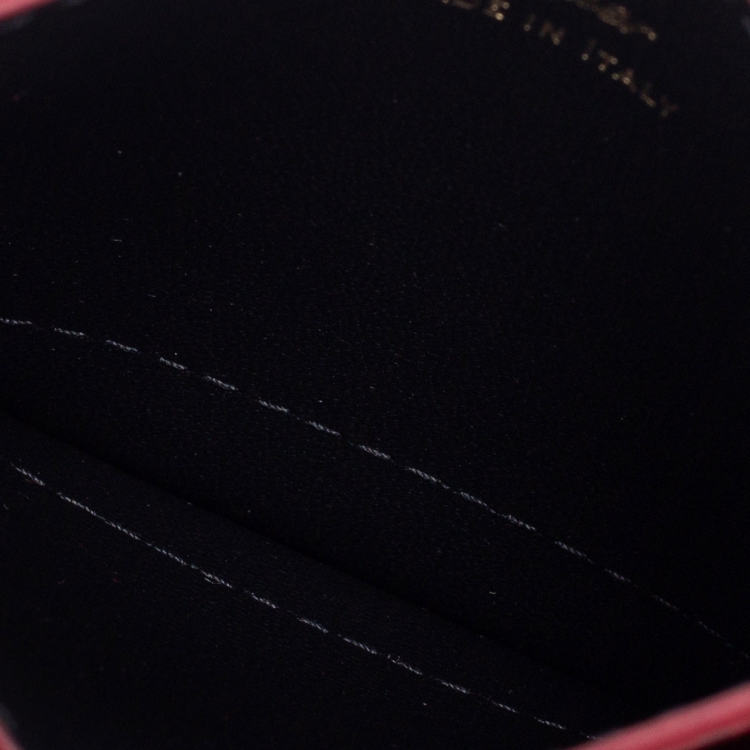 Pre Owned Cartier Red Leather Diabolo de Cartier Card Holder