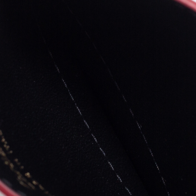 Pre Owned Cartier Red Leather Diabolo de Cartier Card Holder