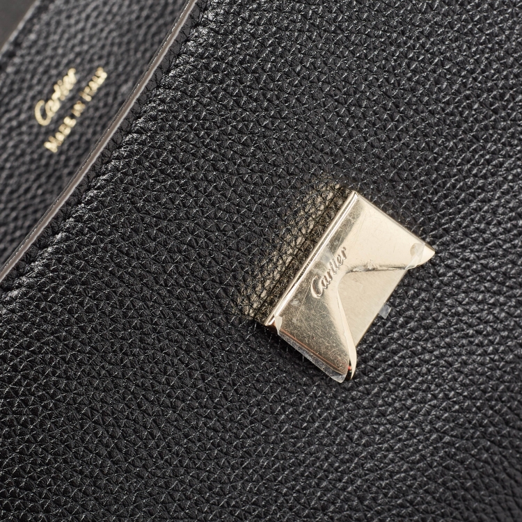 Pre Owned Cartier Black Leather Mini Panthere Chain Bag