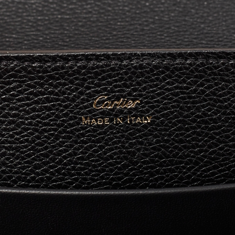 Pre Owned Cartier Black Leather Mini Panthere Chain Bag