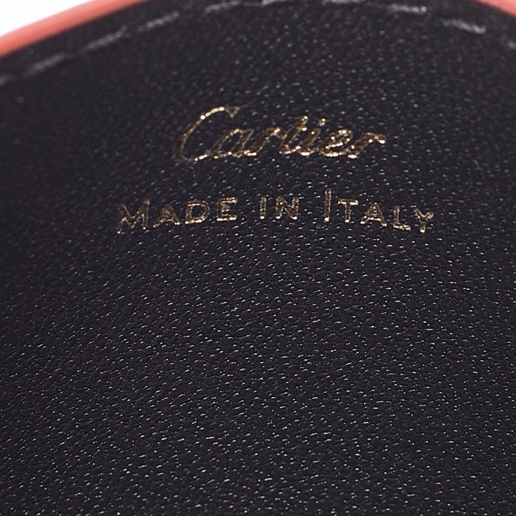 Pre Owned Cartier Red Leather Diabolo de Cartier Card Holder