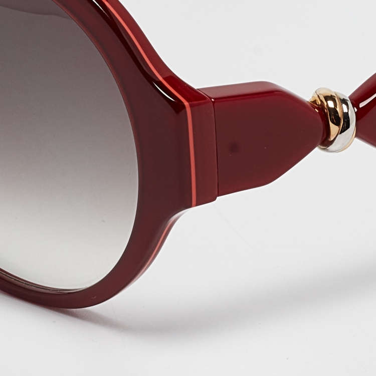مملوكة مسبقًا Cartier Red/Black Gradient Trinity De Cartier Frame Round Sunglasses