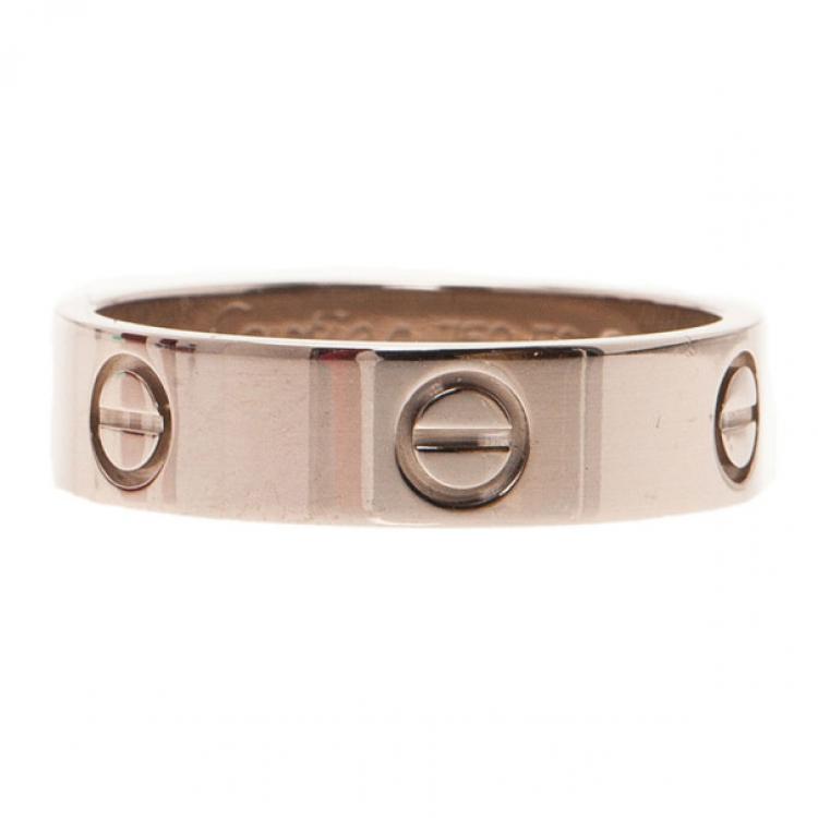 Pre Owned Cartier Love 18K White Gold Ring Size 59
