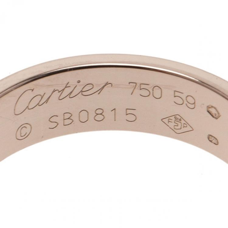Pre Owned Cartier Love 18K White Gold Ring Size 59