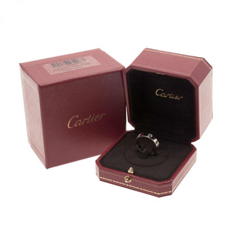 Pre Owned Cartier Love 18K White Gold Ring Size 59