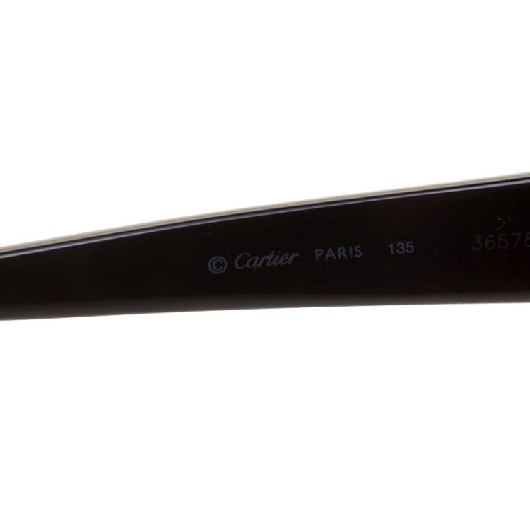 Pre Owned Cartier Black Cateye Sunglasses