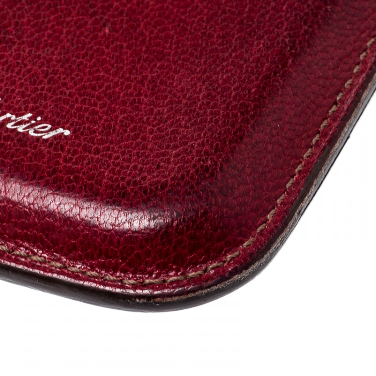 Pre Owned Cartier Red Leather iPhone Case